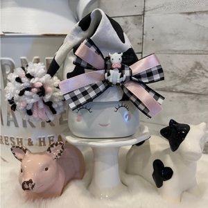 🐮 Cow Marshmallow Mug Hat, Tier Tray Decor, Rae Dunn Inspired